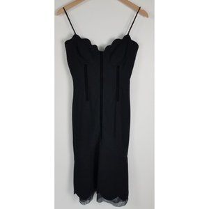 Charles Chang-Lima Women's Sz. 4 Black Bodycon Midi Mermaid Cocktail Dress